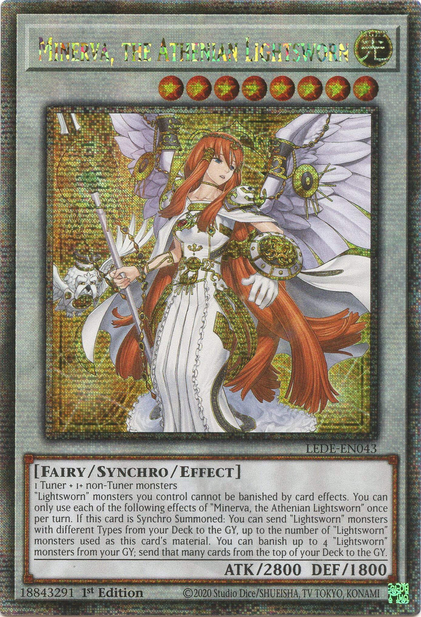 Minerva, the Athenian Lightsworn (Quarter Century Secret Rare) [LEDE-EN043] Quarter Century Secret Rare | The CG Realm