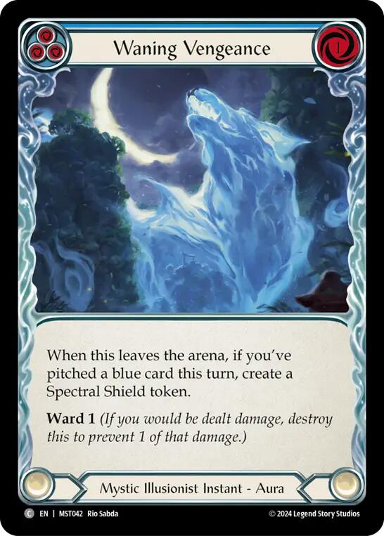 Waning Vengeance (Blue) [MST042] (Part the Mistveil) | The CG Realm