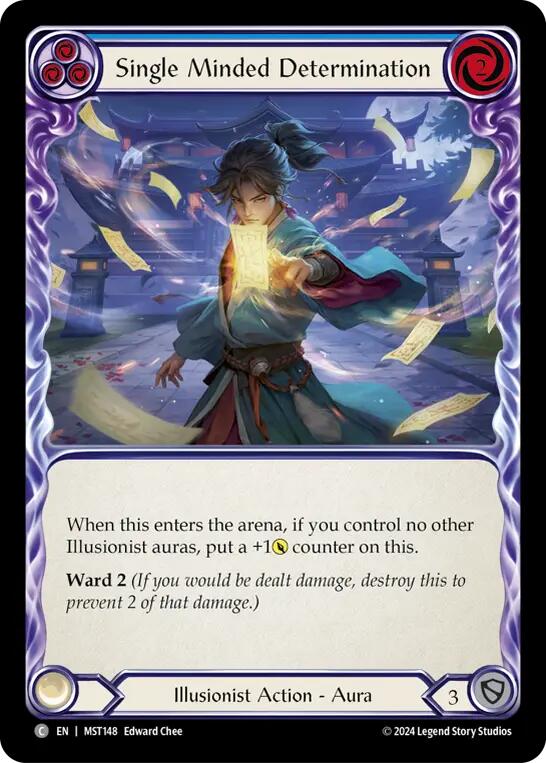 Single Minded Determination (Blue) [MST148] (Part the Mistveil)  Rainbow Foil | The CG Realm