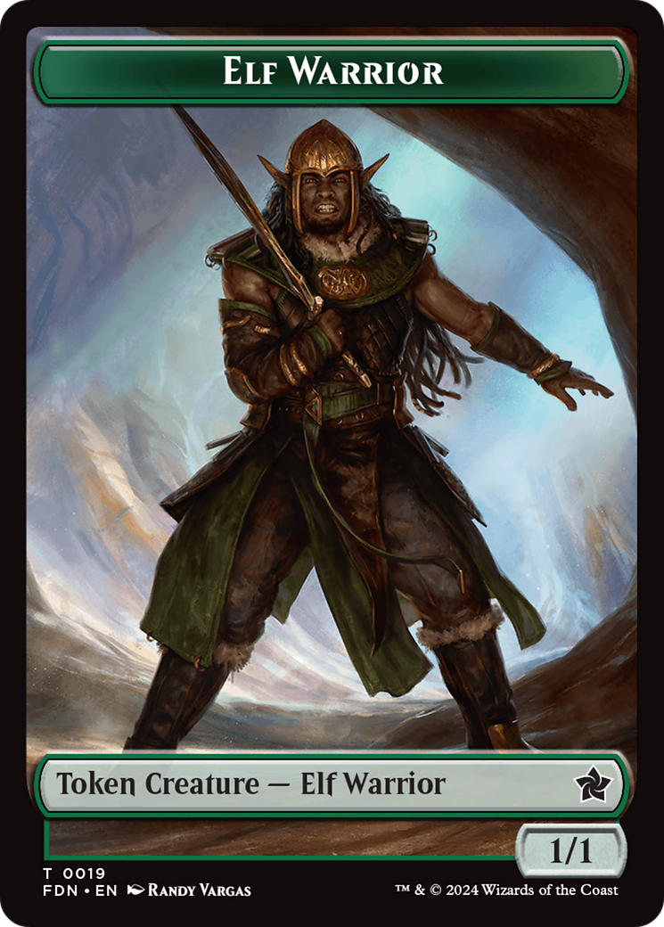 Emblem - Vivien Reid // Elf Warrior Double-Sided Token [Foundations Tokens] | The CG Realm