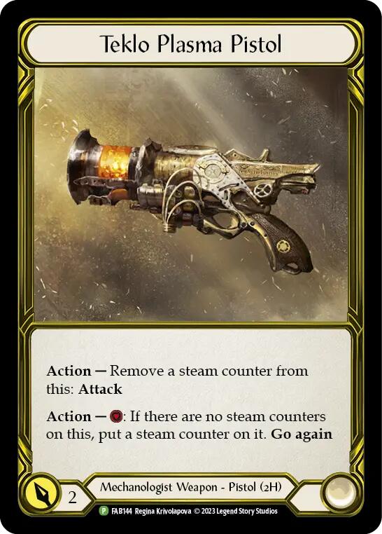 Teklo Plasma Pistol (Golden) [FAB144] (Promo)  Cold Foil | The CG Realm