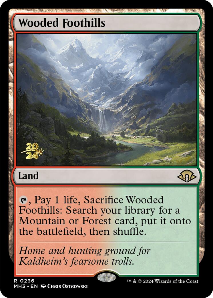 Wooded Foothills [Modern Horizons 3 Prerelease Promos] | The CG Realm