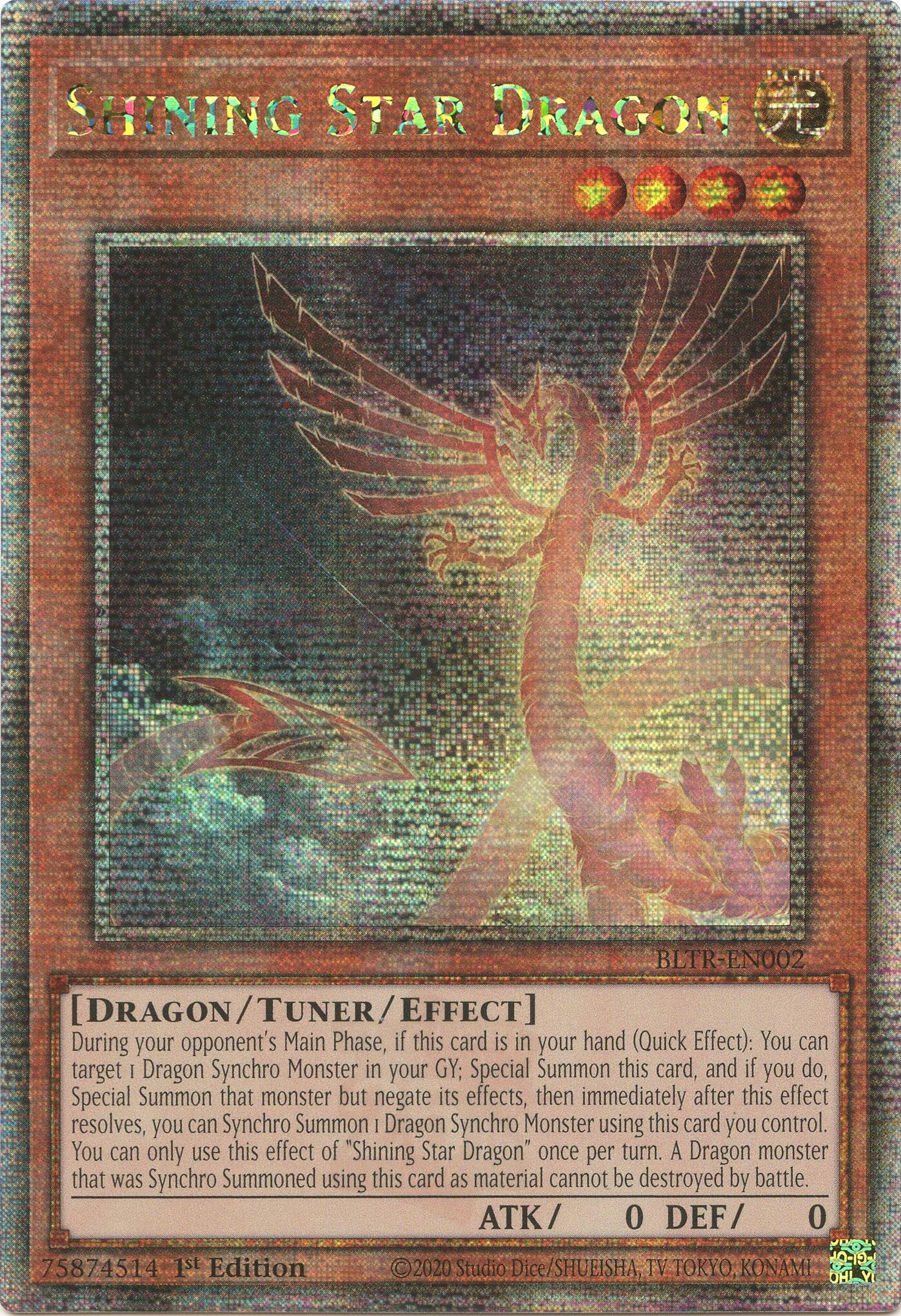 Shining Star Dragon (Quarter Century Secret Rare) [BLTR-EN002] Quarter Century Secret Rare | The CG Realm