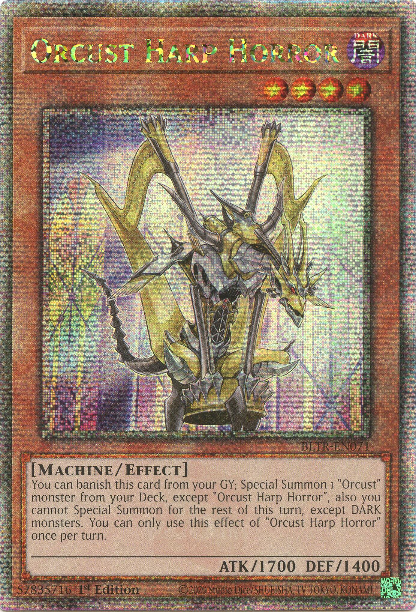 Orcust Harp Horror (Quarter Century Secret Rare) [BLTR-EN071] Quarter Century Secret Rare | The CG Realm