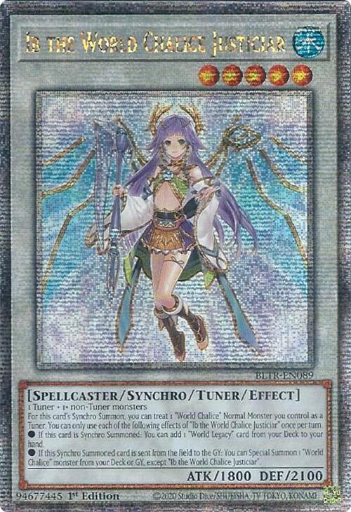 Ib the World Chalice Justiciar (Quarter Century Secret Rare) [BLTR-EN089] Quarter Century Secret Rare | The CG Realm