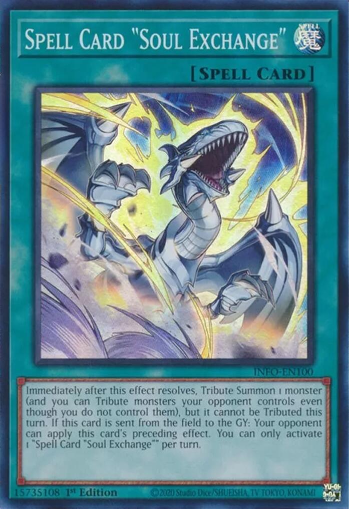 Spell Card "Soul Exchange" [INFO-EN100] Super Rare | The CG Realm