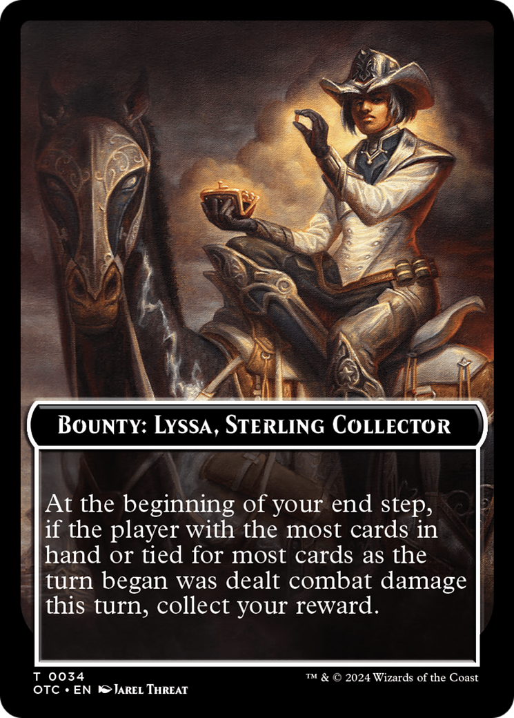 Bounty: Lyssa, Sterling Collector // Bounty Rules Double-Sided Token [Outlaws of Thunder Junction Commander Tokens] | The CG Realm