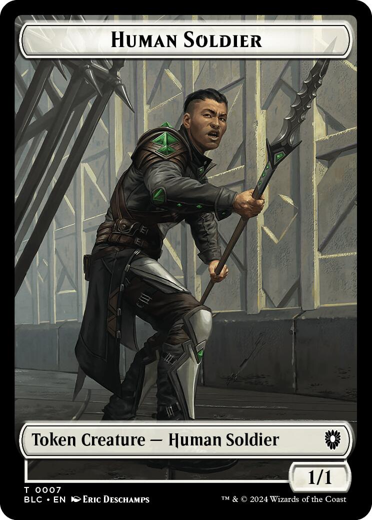 Human Soldier // Wolf (035) Double-Sided Token [Bloomburrow Commander Tokens] | The CG Realm