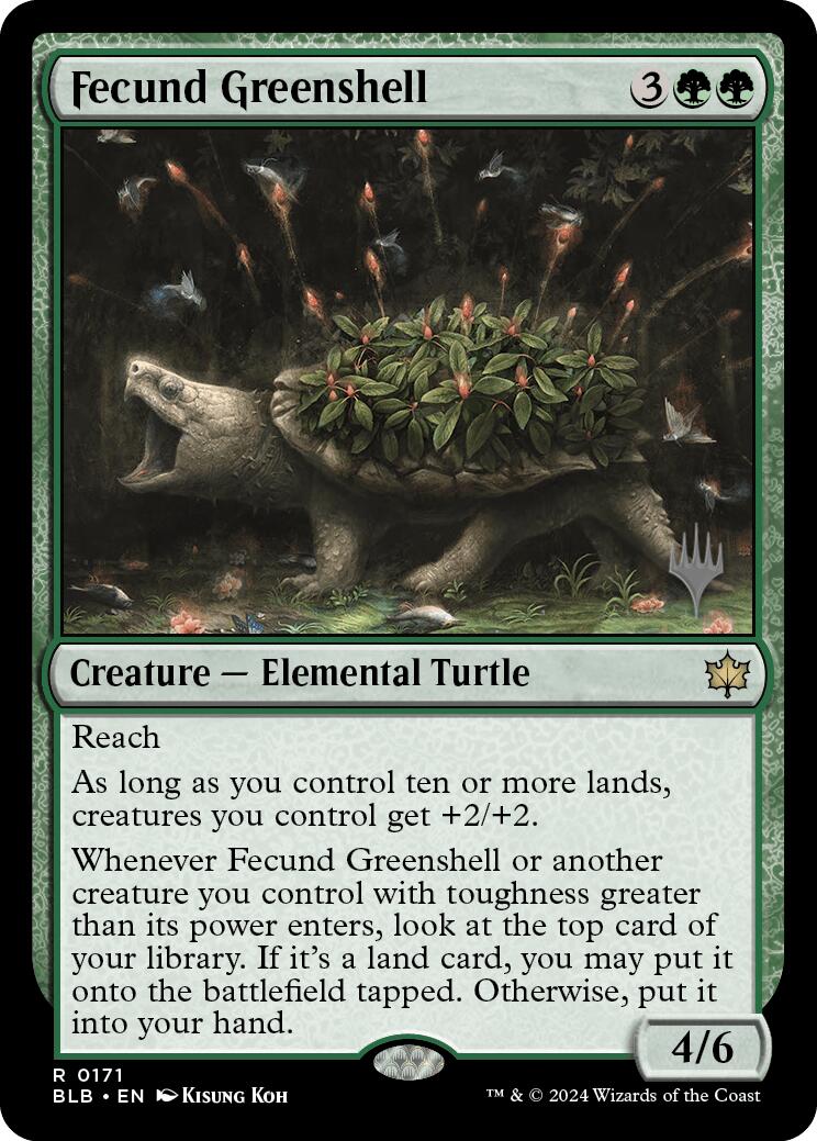 Fecund Greenshell (Promo Pack) [Bloomburrow Promos] | The CG Realm