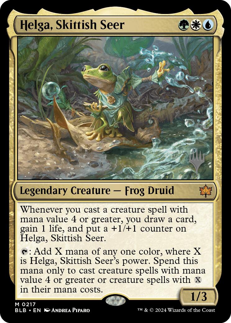 Helga, Skittish Seer (Promo Pack) [Bloomburrow Promos] | The CG Realm