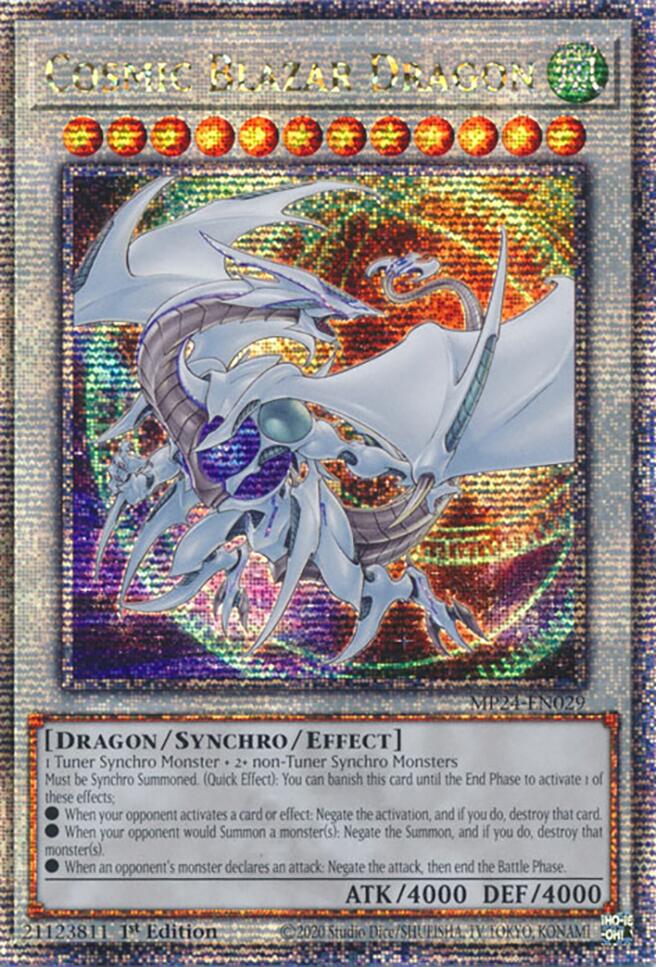 Cosmic Blazar Dragon [MP24-EN029] Quarter Century Secret Rare | The CG Realm