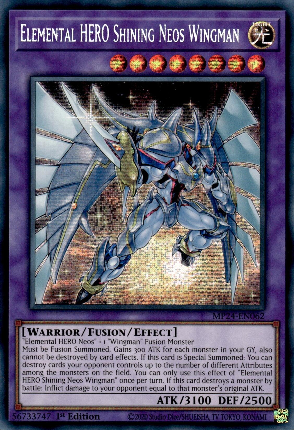 Elemental HERO Shining Neos Wingman [MP24-EN062] Prismatic Secret Rare | The CG Realm