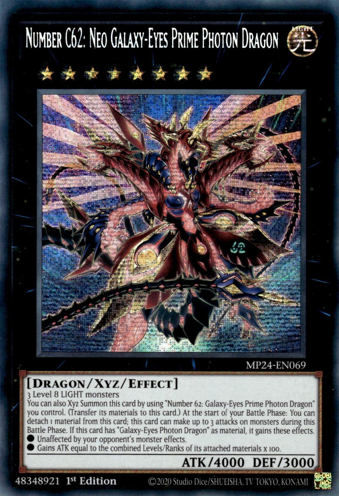 Number C62: Neo Galaxy-Eyes Prime Photon Dragon [MP24-EN069] Prismatic Secret Rare | The CG Realm