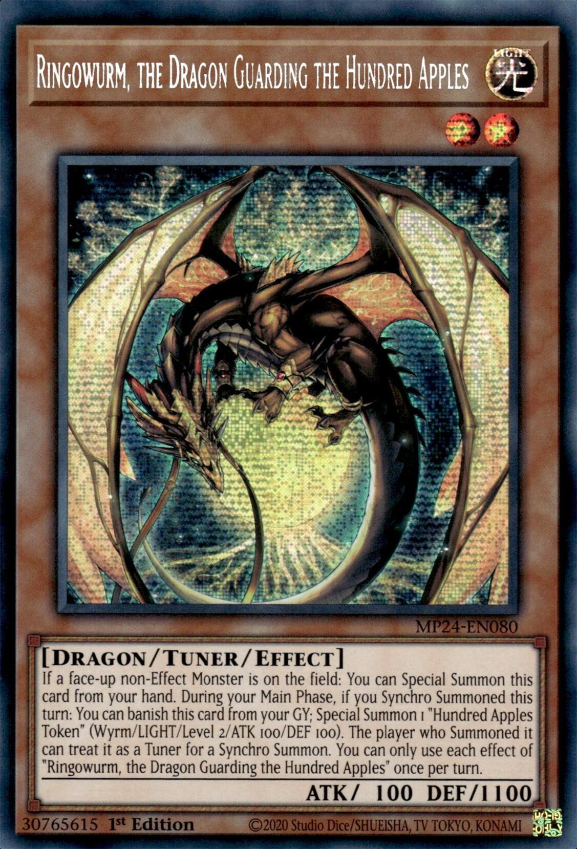 Ringowurm, the Dragon Guarding the Hundred Apples [MP24-EN080] Prismatic Secret Rare | The CG Realm