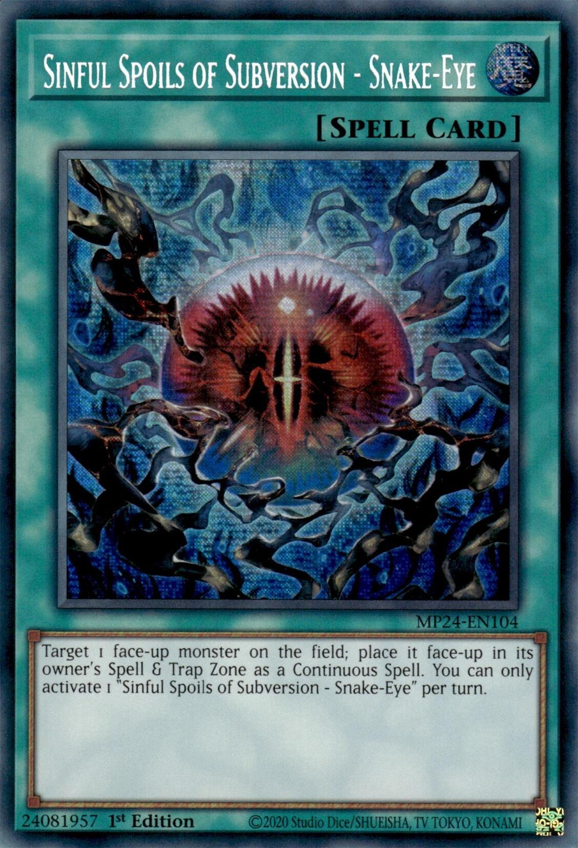 Sinful Spoils of Subversion - Snake-Eye [MP24-EN104] Prismatic Secret Rare | The CG Realm