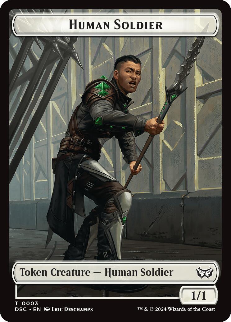 Human Soldier // Scarecrow Double-Sided Token [Duskmourn: House of Horror Commander Tokens] | The CG Realm