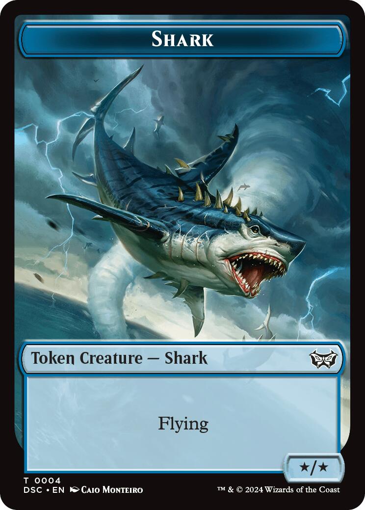 Shark // Copy Double-Sided Token [Duskmourn: House of Horror Commander Tokens] | The CG Realm