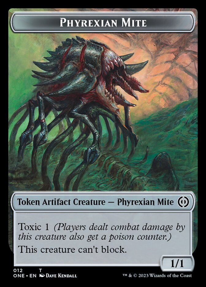 Rebel // Phyrexian Mite (012) Double-Sided Token [Phyrexia: All Will Be One Tokens] | The CG Realm