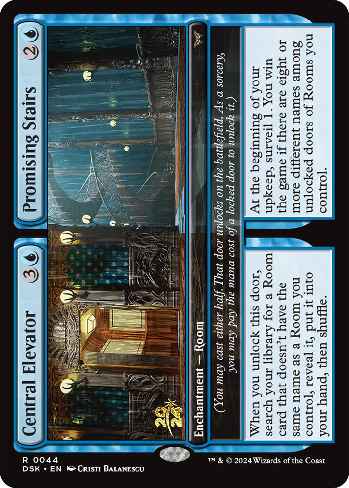 Central Elevator // Promising Stairs [Duskmourn: House of Horror Prerelease Promos] | The CG Realm