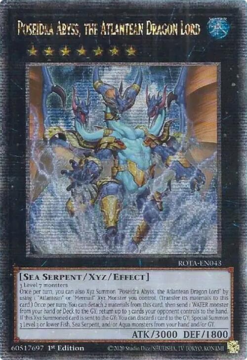 Poseidra Abyss, the Atlantean Dragon Lord (Quarter Century Secret Rare) [ROTA-EN043] Quarter Century Secret Rare | The CG Realm