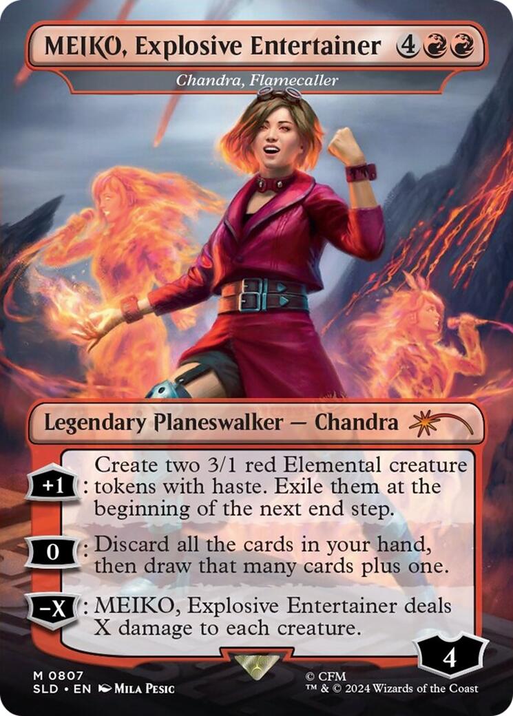 MEIKO, Explosive Entertainer - Chandra, Flamecaller (Rainbow Foil) [Secret Lair Drop Series] | The CG Realm