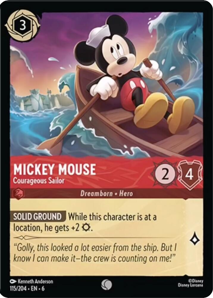 Mickey Mouse - Courageous Sailor (115/204) [Azurite Sea] | The CG Realm