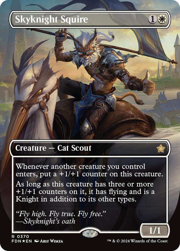 Skyknight Squire (Borderless) (Mana Foil) [Foundations] | The CG Realm