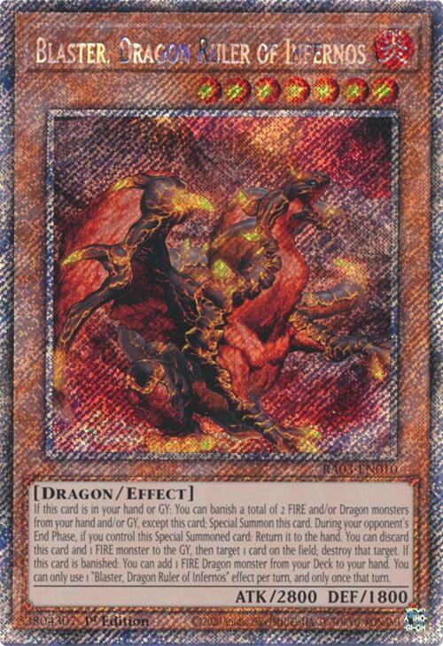 Blaster, Dragon Ruler of Infernos (Platinum Secret Rare) [RA03-EN010] Platinum Secret Rare | The CG Realm