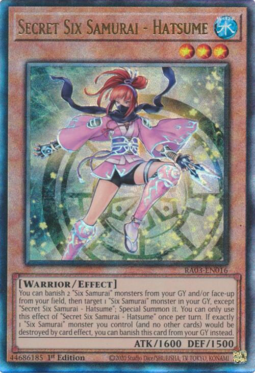 Secret Six Samurai - Hatsume (UTR) [RA03-EN016] Prismatic Ultimate Rare | The CG Realm