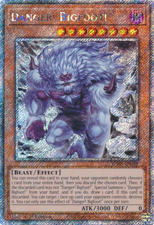 Danger! Bigfoot! (Alternate Art) (Platinum Secret Rare) [RA03-EN019] Platinum Secret Rare | The CG Realm