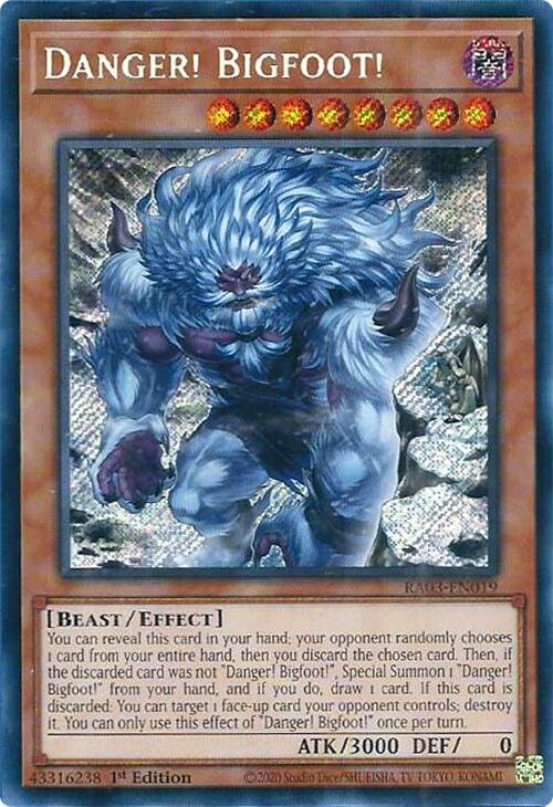 Danger! Bigfoot! (Alternate Art) (Secret Rare) [RA03-EN019] Secret Rare | The CG Realm