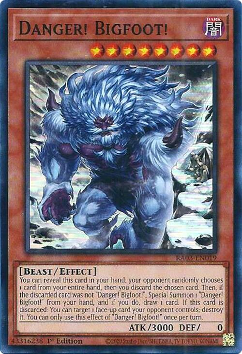 Danger! Bigfoot! (Alternate Art) [RA03-EN019] Super Rare | The CG Realm