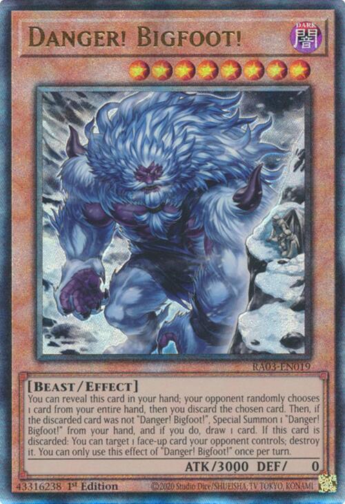 Danger! Bigfoot! (Alternate Art) (UTR) [RA03-EN019] Prismatic Ultimate Rare | The CG Realm