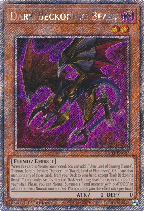 Dark Beckoning Beast (Platinum Secret Rare) [RA03-EN027] Platinum Secret Rare | The CG Realm