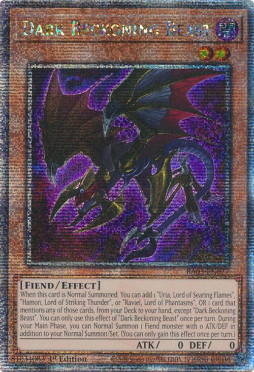 Dark Beckoning Beast (Quarter Century Secret Rare) [RA03-EN027] Quarter Century Secret Rare | The CG Realm