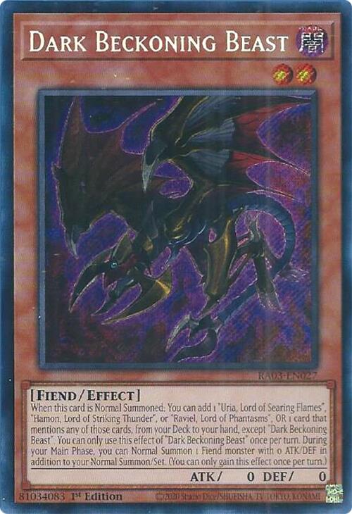 Dark Beckoning Beast (Secret Rare) [RA03-EN027] Secret Rare | The CG Realm