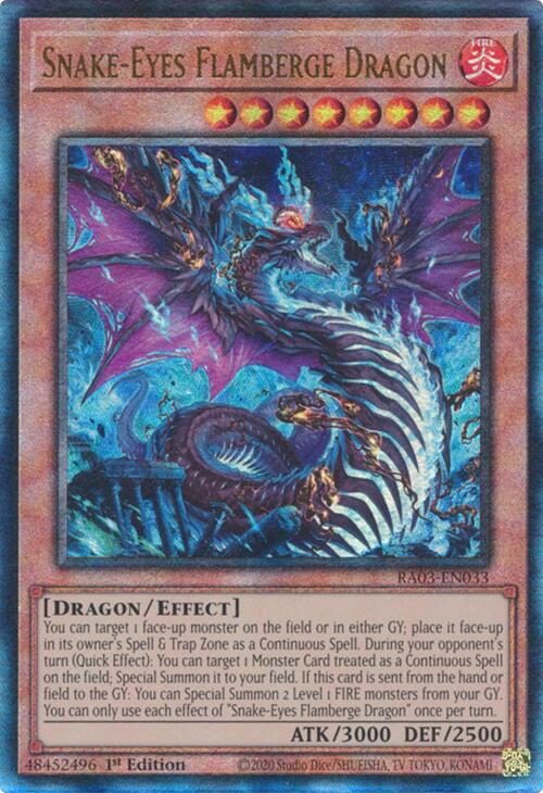 Snake-Eyes Flamberge Dragon (UTR) [RA03-EN033] Prismatic Ultimate Rare | The CG Realm