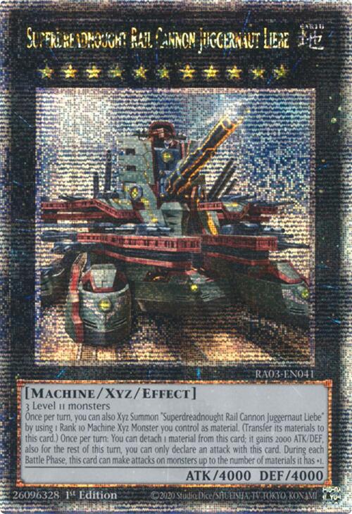 Superdreadnought Rail Cannon Juggernaut Liebe (Alternate Art) (Quarter Century Secret Rare) [RA03-EN041] Quarter Century Secret Rare | The CG Realm