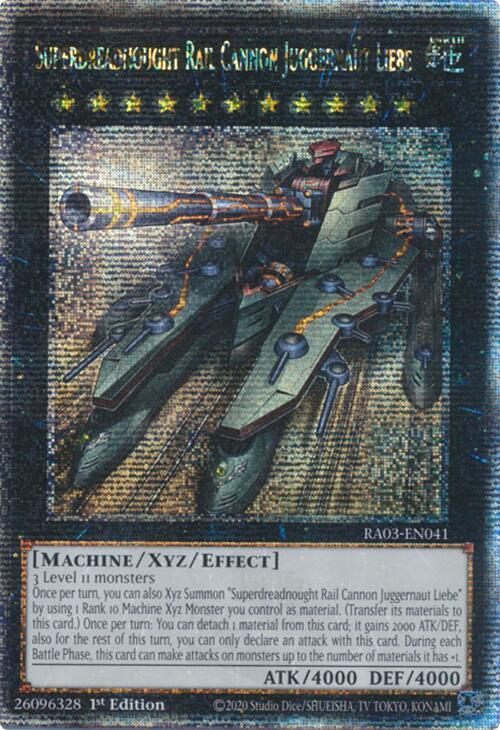 Superdreadnought Rail Cannon Juggernaut Liebe (Quarter Century Secret Rare) [RA03-EN041] Quarter Century Secret Rare | The CG Realm