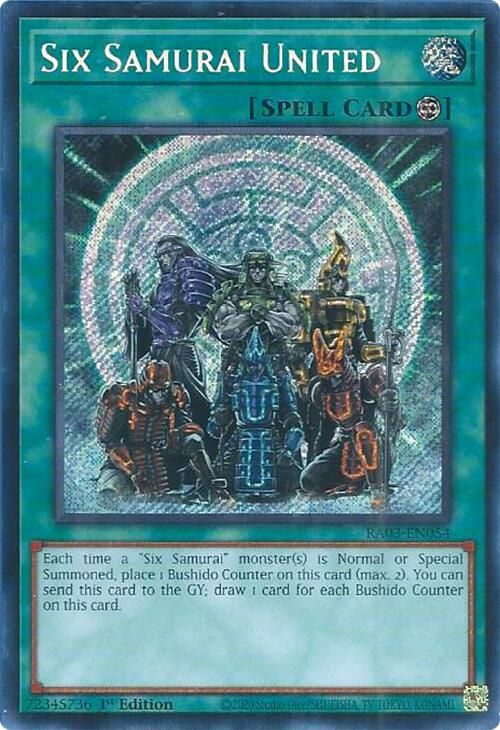 Six Samurai United (Secret Rare) [RA03-EN054] Secret Rare | The CG Realm