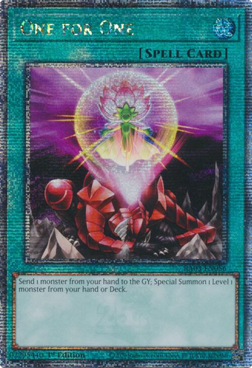 One for One (Quarter Century Secret Rare) [RA03-EN056] Quarter Century Secret Rare | The CG Realm