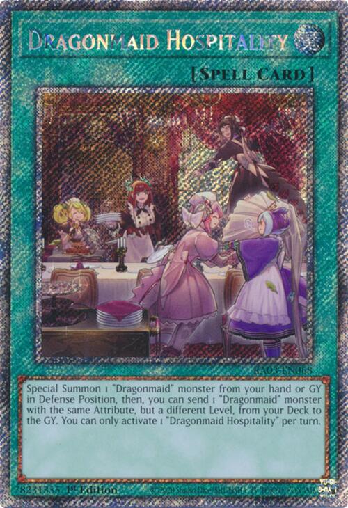 Dragonmaid Hospitality (Platinum Secret Rare) [RA03-EN068] Platinum Secret Rare | The CG Realm