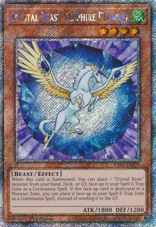 Crystal Beast Sapphire Pegasus (Platinum Secret Rare) [RA03-EN179] Platinum Secret Rare | The CG Realm