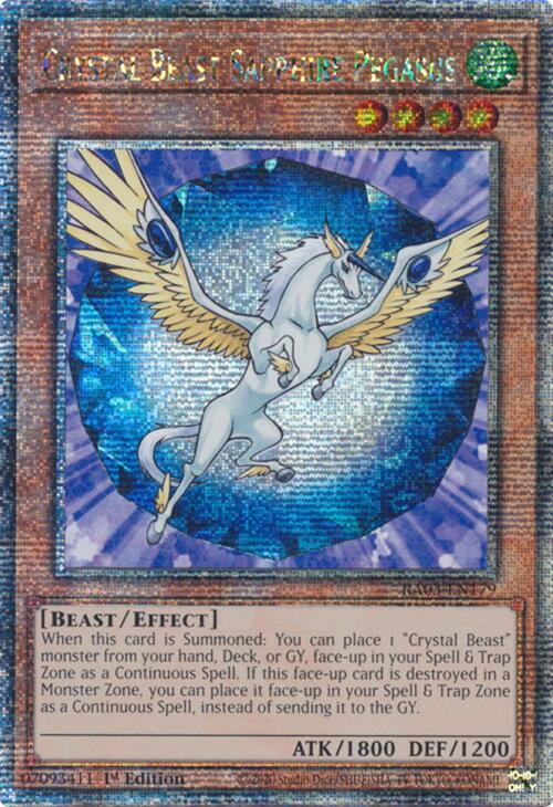 Crystal Beast Sapphire Pegasus (Quarter Century Secret Rare) [RA03-EN179] Quarter Century Secret Rare | The CG Realm