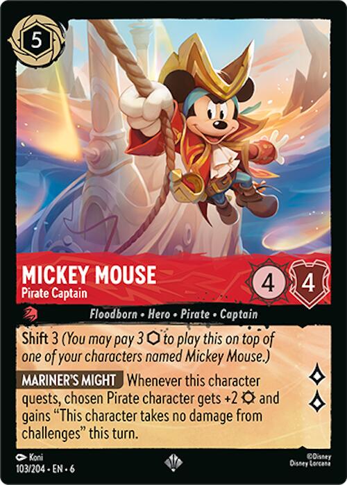 Mickey Mouse - Pirate Captain (103/204) [Azurite Sea] | The CG Realm