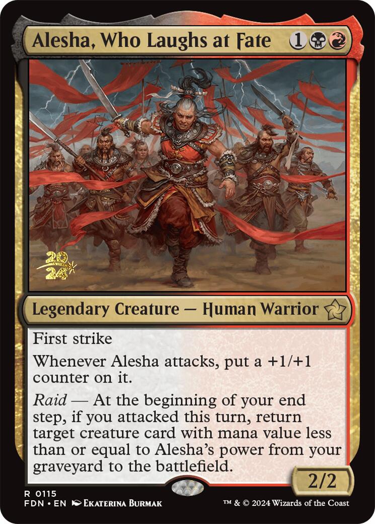 Alesha, Who Laughs at Fate [Foundations Prerelease Promos] | The CG Realm