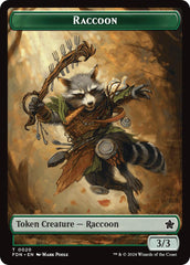 Elf Warrior // Raccoon Doubled-Sided Token [Foundations Tokens] | The CG Realm