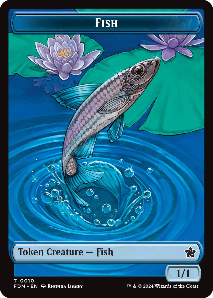 Faerie // Fish Doubled-Sided Token [Foundations Tokens] | The CG Realm