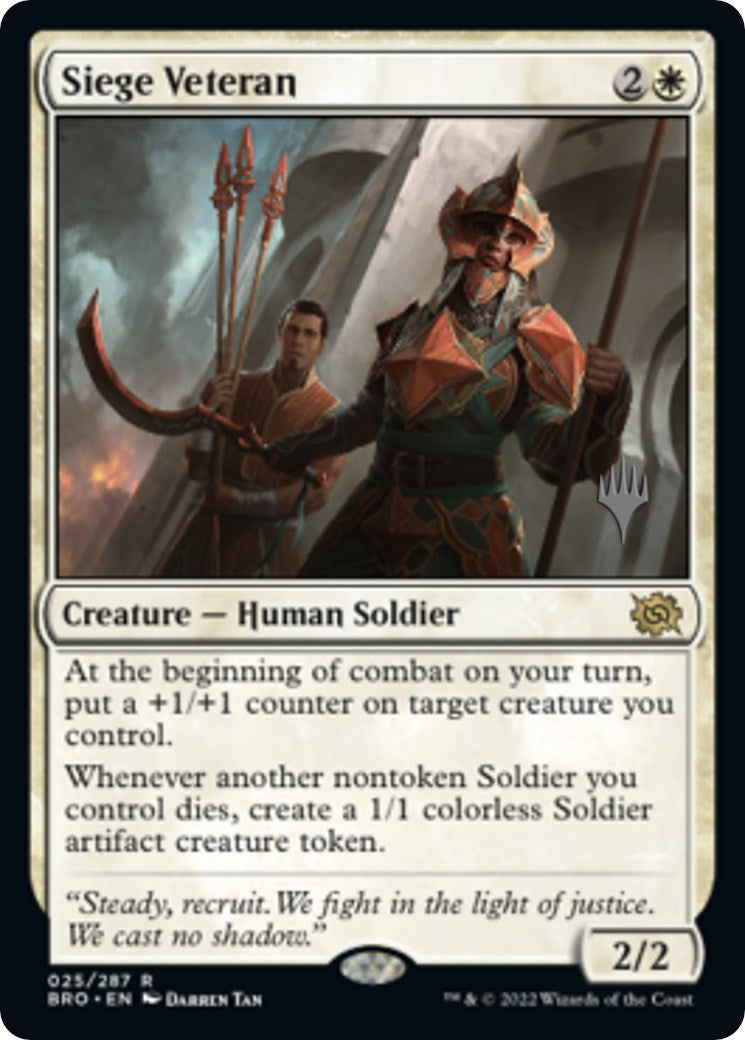 Siege Veteran (Promo Pack) [The Brothers' War Promos] | The CG Realm