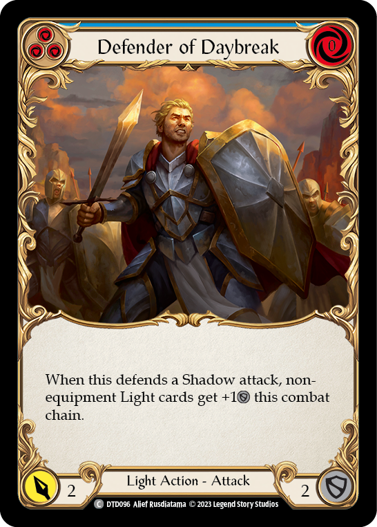 Defender of Daybreak (Blue) [DTD096] (Dusk Till Dawn)  Rainbow Foil | The CG Realm